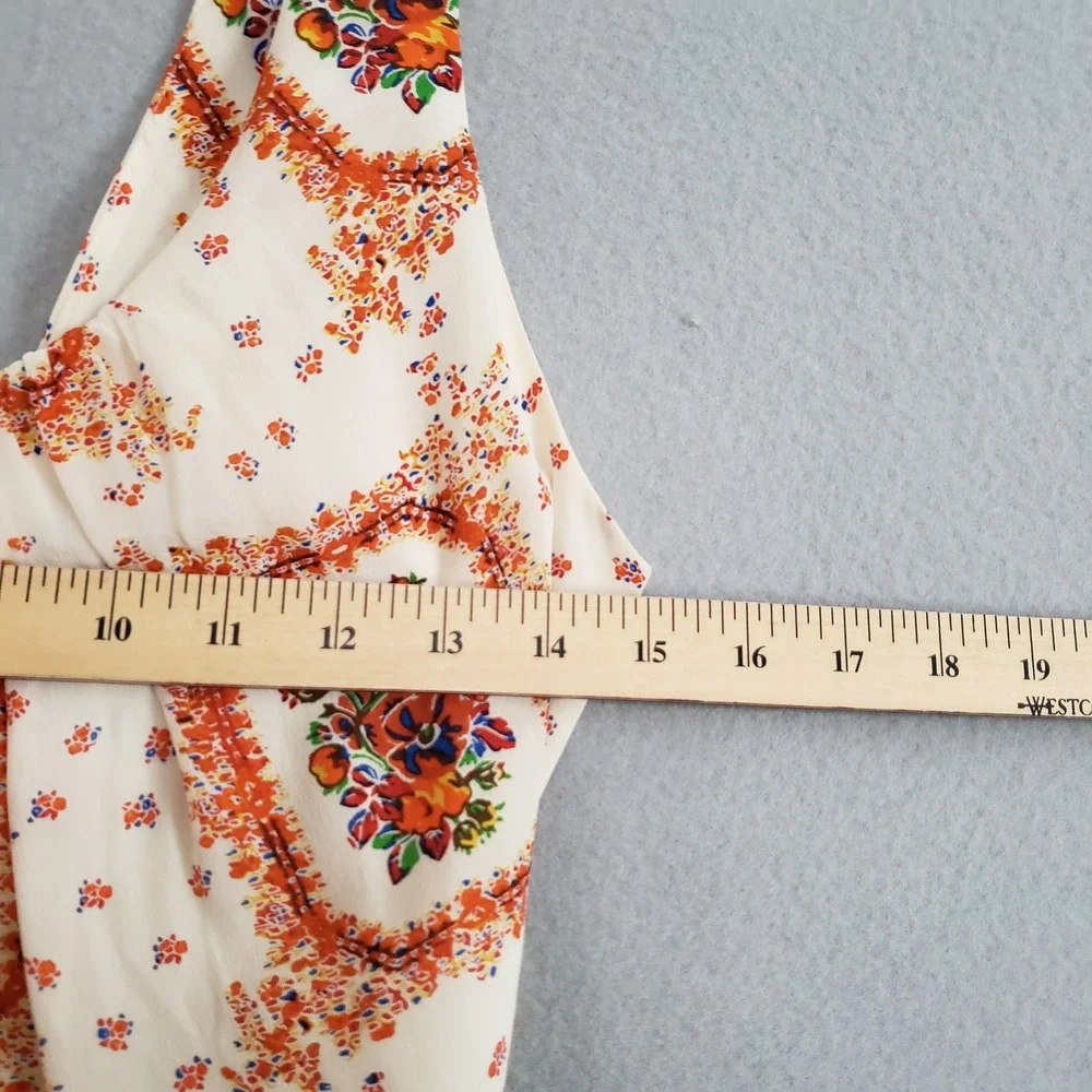 Madewell 2 100% Silk Mini Dress Cream Floral Medallion Boho Sleeveless - Picture 10 of 13